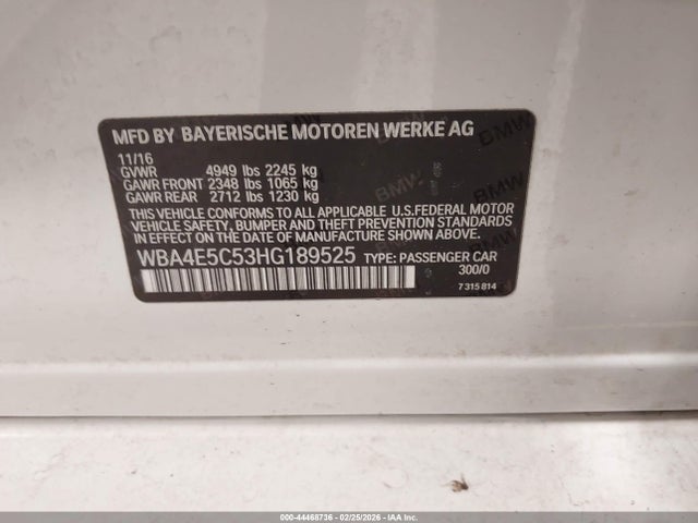 WBA4E5C53HG189525 BMW 440i Gran Coupe Xdrive