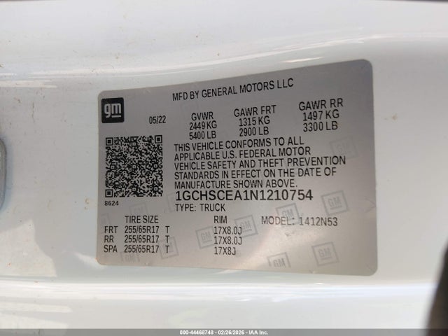 1GCHSCEA1N1210754 Chevrolet Colorado 2wd Long Box Lt