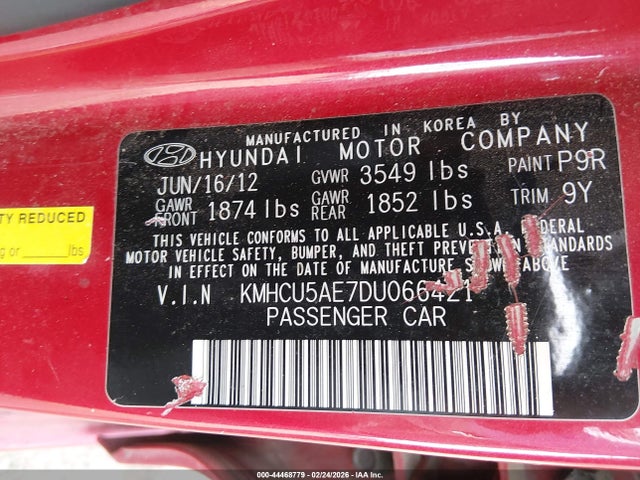 2013 HYUNDAI ACCENT KMHCU5AE7DU066421 Photo 8