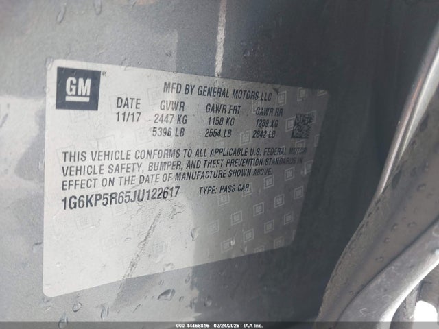 Продаж на аукціоні авто 2018 Cadillac Ct6 Platinum, vin: 1G6KP5R65JU122617, номер лоту: 44468816