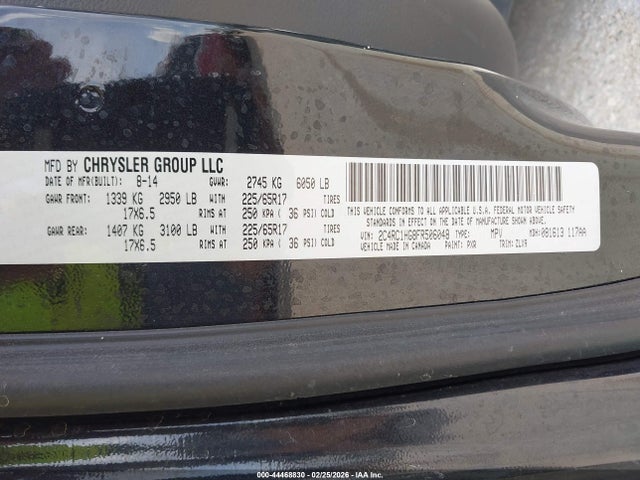 44468830 :رقم المزاد ، 2C4RC1HG8FR506048 vin ، 2015 Chrysler Town & Country S مزاد بيع
