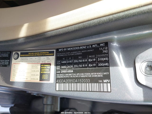 Продажа на аукционе авто 2013 Mercedes-benz Ml 350 Bluetec 4matic, vin: 4JGDA2EB5DA152033, номер лота: 44468864