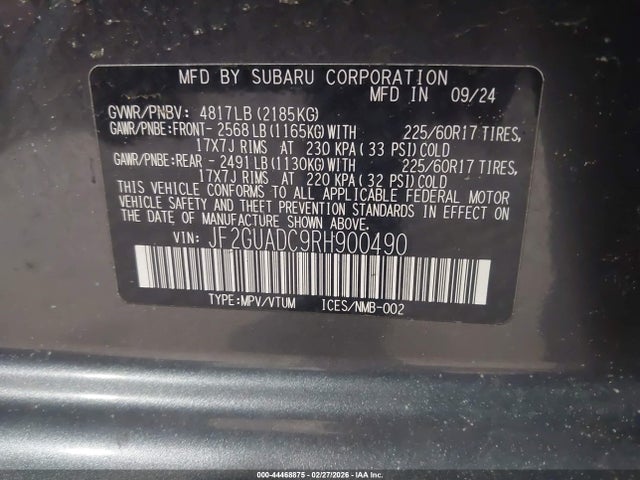 2024 SUBARU CROSSTREK JF2GUADC9RH900490 Photo 8