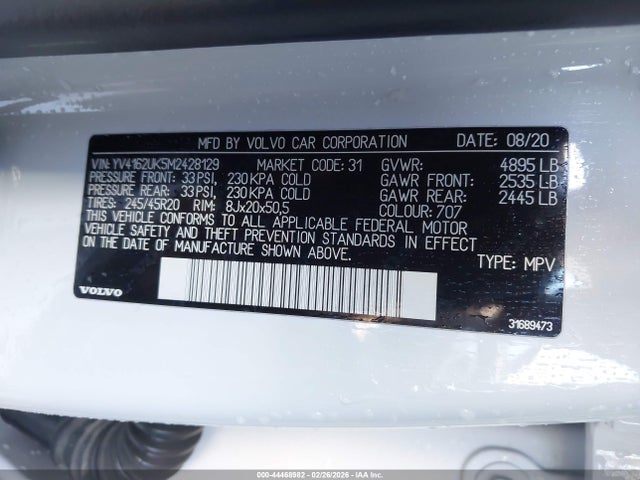 2021 VOLVO XC40 YV4162UK5M2428129 Photo 8