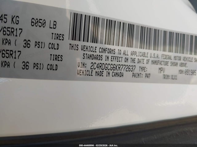 Dodge Grand Caravan Sxt 2019 2C4RDGCG6KR772637 Image 9