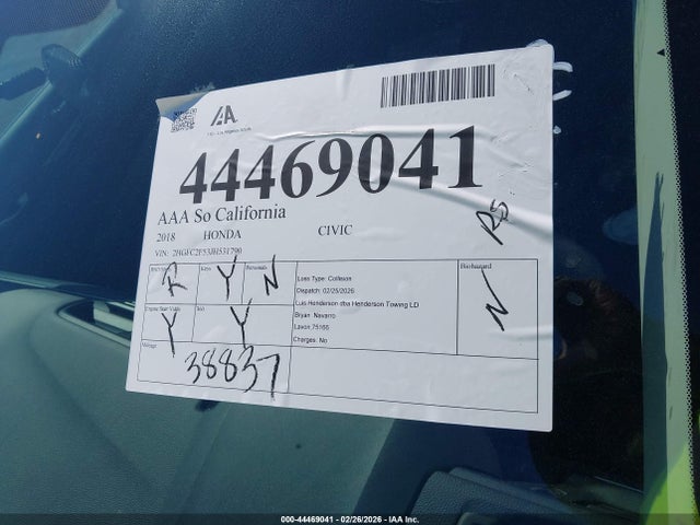 Honda Civic Lx 2018 2HGFC2F53JH531790 Image 17