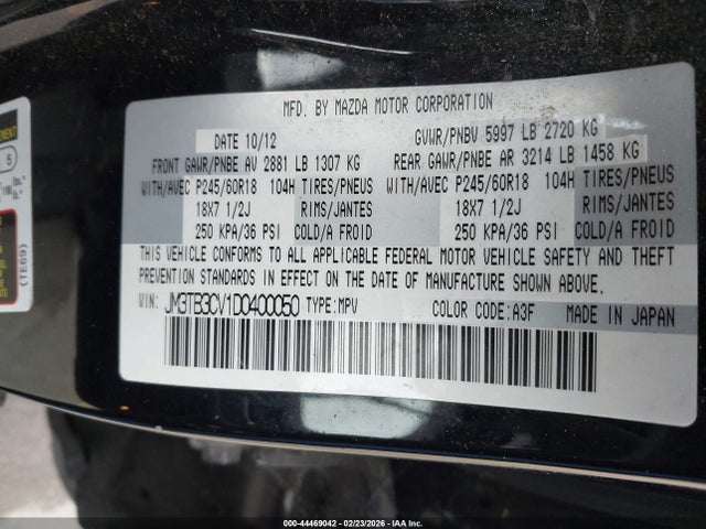 2013 MAZDA CX-9 JM3TB3CV1D0400050 Photo 8