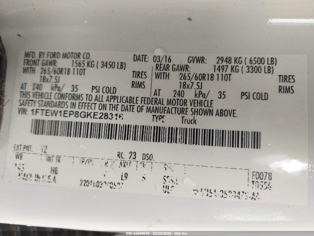 2016 FORD F-150 1FTEW1EP8GKE28316 Photo 8