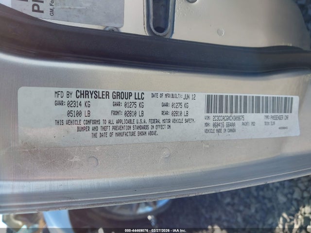 Продажа на аукционе авто 2012 Chrysler 300 Limited, vin: 2C3CCACGXCH309675, номер лота: 44469076