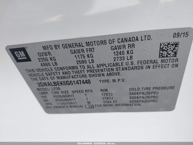2GNALBEK6G6147448 Chevrolet EQUINOX LS