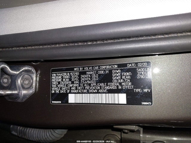 2020 VOLVO XC60 YV4A22RL8L1572193 Photo 8
