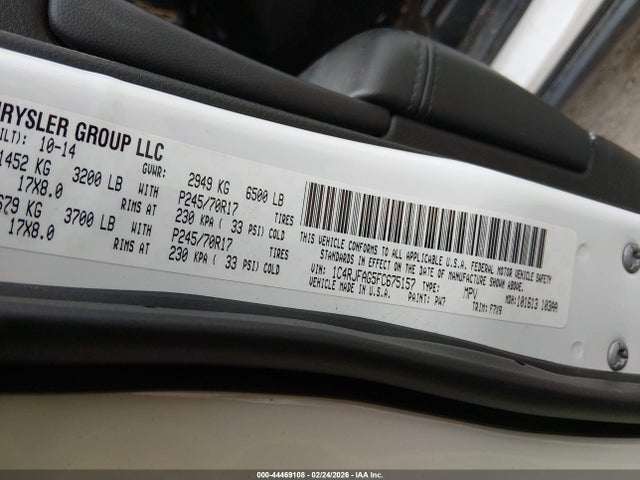 Продаж на аукціоні авто 2015 Jeep Grand Cherokee Laredo, vin: 1C4RJFAG5FC675157, номер лоту: 44469108