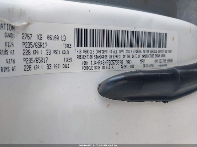 2005 JEEP GRAND CHEROKEE 1J4HR48N75C573378 Photo 8