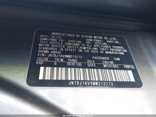 2021 NISSAN ROGUE SPORT JN1BJ1AV8MW313213 Photo 8