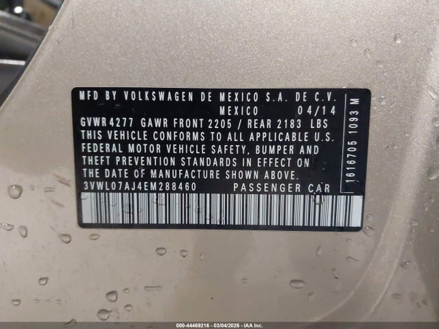 2014 VOLKSWAGEN JETTA 3VWL07AJ4EM288460 Photo 8
