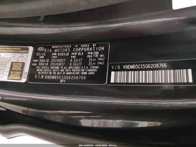KIA SEDONA LX 2016 KNDMB5C15G6208766 Image 9