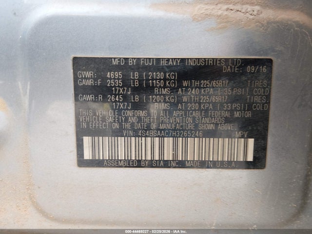 4S4BSAAC7H3265246 Subaru Outback 2.5i