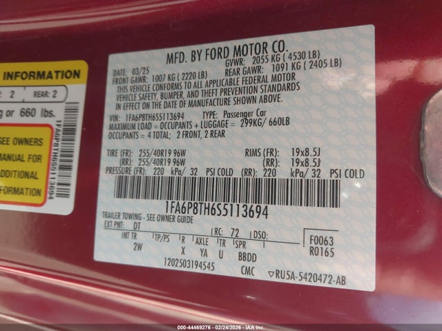 Ford Mustang Ecoboost Fastback 2025 1FA6P8TH6S5113694 Image 9