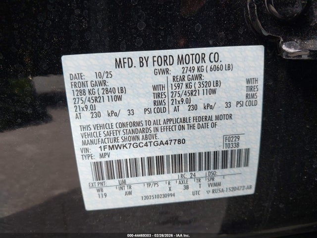 Ford Explorer St 2026 1FMWK7GC4TGA47780 Image 9