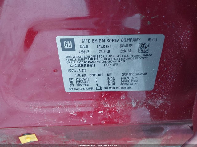 Продажа на аукционе авто 2014 Buick Encore Convenience, vin: KL4CJBSB6EB696213, номер лота: 44469307
