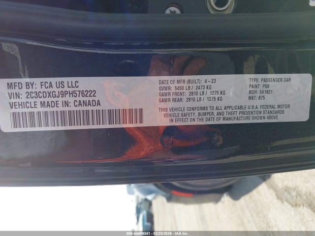 Продаж на аукціоні авто 2023 Dodge Charger Scat Pack, vin: 2C3CDXGJ9PH576222, номер лоту: 44469341