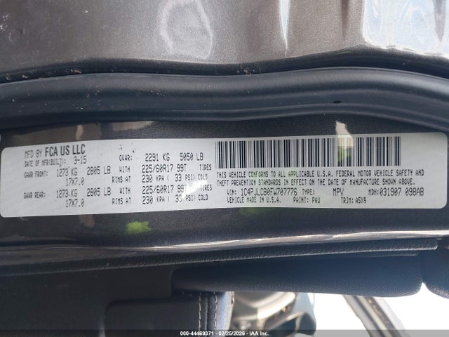 Продаж на аукціоні авто 2015 Jeep Cherokee Latitude, vin: 1C4PJLCB0FW707776, номер лоту: 44469371