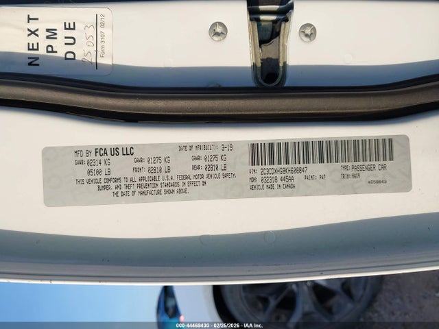 2C3CDXHG8KH608847 Dodge Charger Gt Rwd