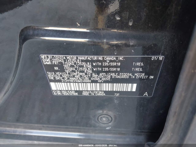 2T3YFREVXGW248966 Toyota Rav4 Limited