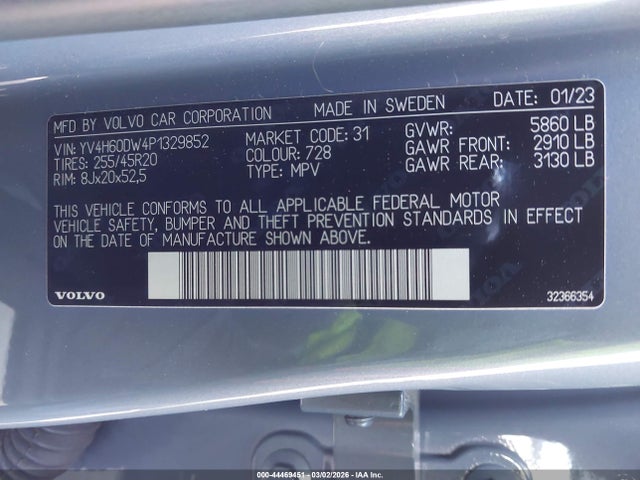 2023 VOLVO XC60 RECHARGE PLUG-IN HYBRID YV4H60DW4P1329852 Photo 8