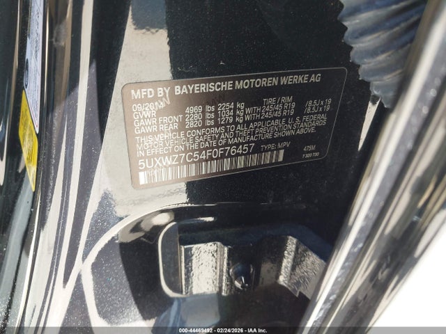 Aukcja sprzedaży 2015 Bmw X3 Sdrive28i, vin: 5UXWZ7C54F0F76457, numer aukcji: 44469492