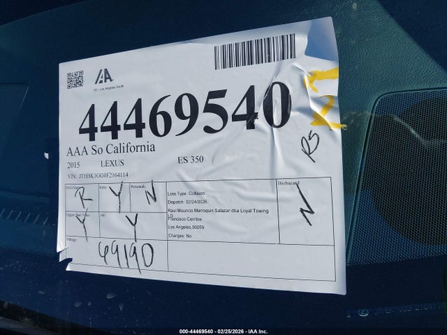 JTHBK1GG0F2164114 Lexus ES 350