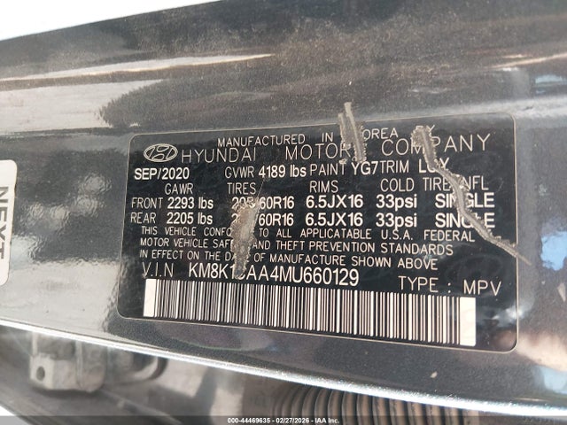KM8K1CAA4MU660129 Hyundai Kona Se