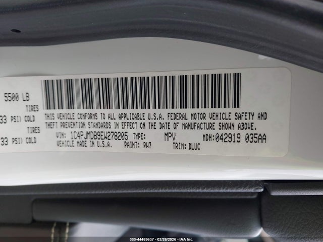 44469637 :رقم المزاد ، 1C4PJMDB9EW278205 vin ، 2014 Jeep Cherokee Limited مزاد بيع