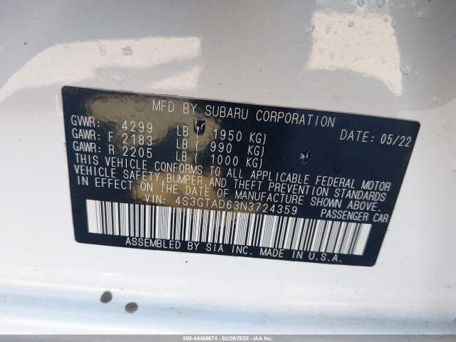 4S3GTAD63N3724359 Subaru Impreza Premium 5-door