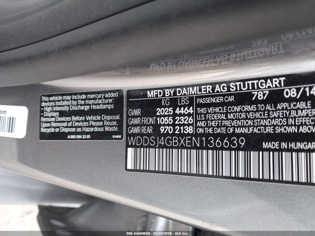 Продаж на аукціоні авто 2014 Mercedes-benz Cla 250 4matic, vin: WDDSJ4GBXEN136639, номер лоту: 44469688