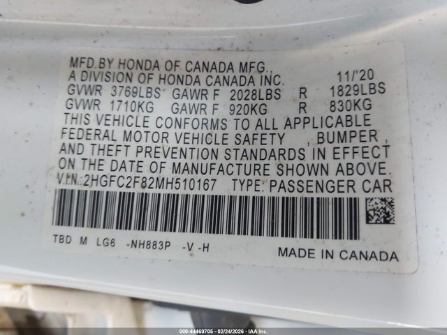 Honda Civic Sport 2021 2HGFC2F82MH510167 Image 9