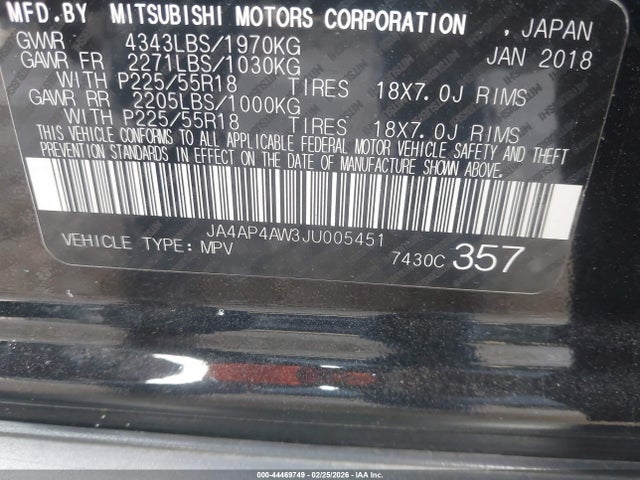 2018 MITSUBISHI OUTLANDER SPORT JA4AP4AW3JU005451 Photo 8