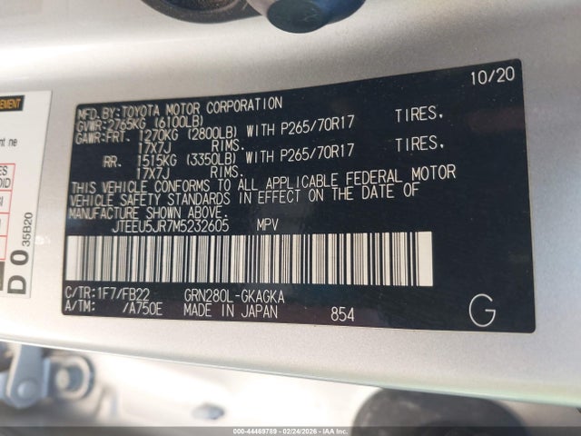 JTEEU5JR7M5232605 Toyota 4RUNNER SR5