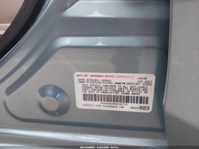 2008 MITSUBISHI LANCER JA3AU26U68U032775 Photo 8