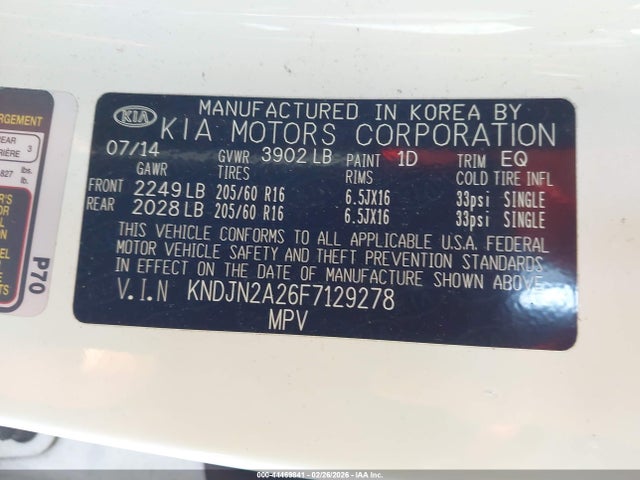KNDJN2A26F7129278 KIA Soul