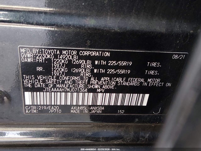 Toyota Venza Limited 2021 JTEAAAAH7MJ071364 Image 9