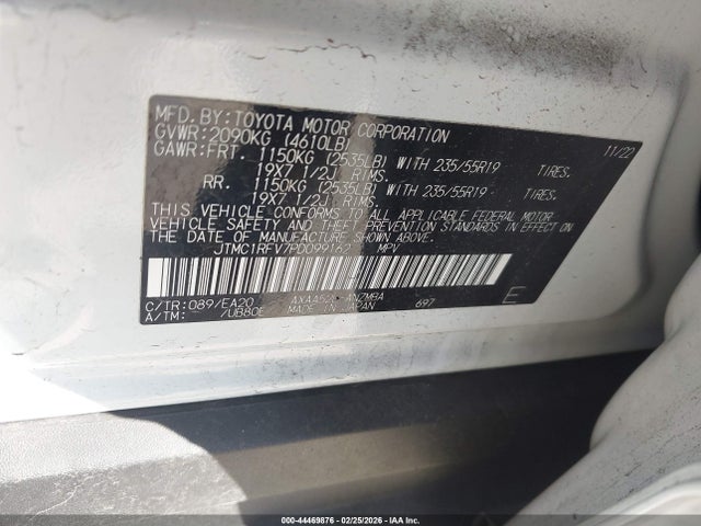 Продажа на аукционе авто 2023 Toyota Rav4 Xle Premium, vin: JTMC1RFV7PD099162, номер лота: 44469876