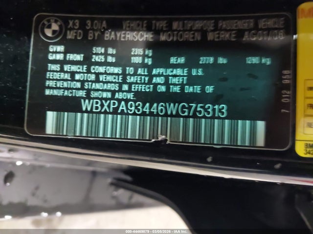 2006 BMW X3 WBXPA93446WG75313 Photo 8