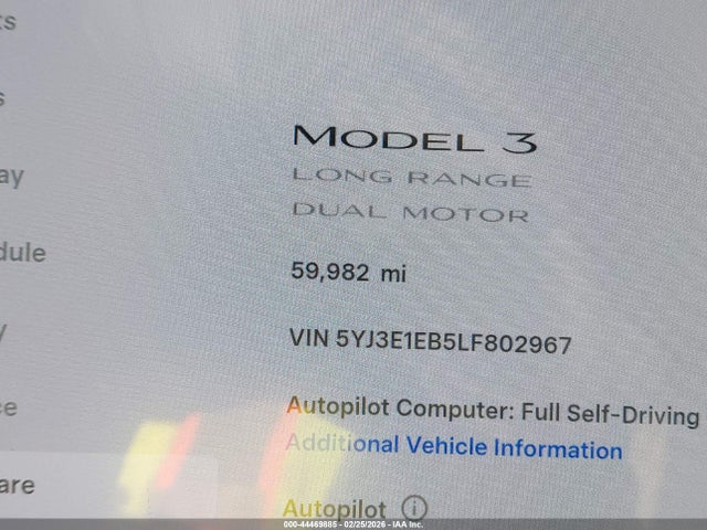 2020 TESLA MODEL 3 5YJ3E1EB5LF802967 Photo 6