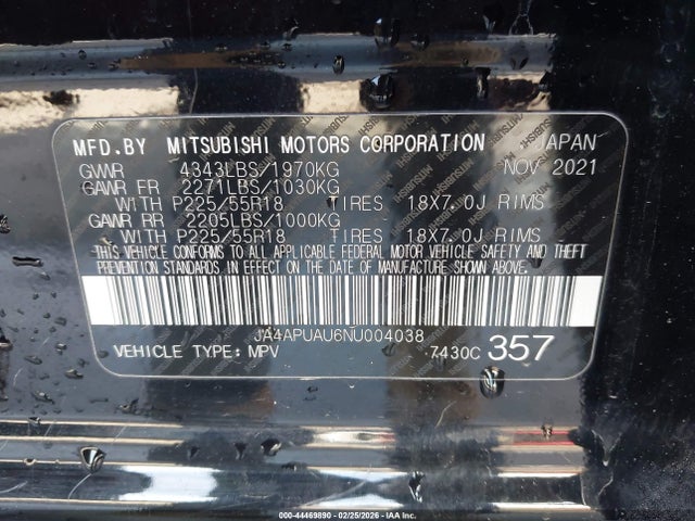 2022 MITSUBISHI OUTLANDER SPORT JA4APUAU6NU004038 Photo 8