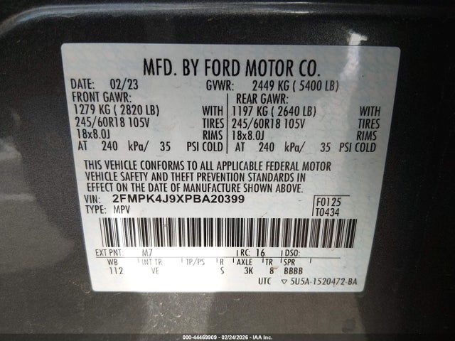 Ford EDGE SEL 2023 2FMPK4J9XPBA20399 Image 9