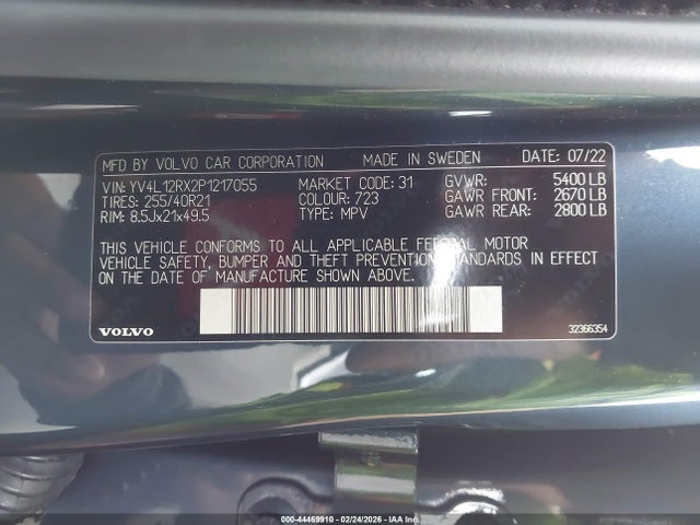 YV4L12RX2P1217055 Volvo Xc60 B5 Ultimate Dark Theme