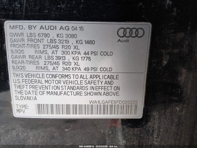 2015 AUDI Q7 WA1LGAFE5FD025229 Photo 8