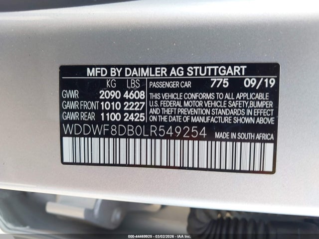 Mercedes-Benz C 300 2020 WDDWF8DB0LR549254 Image 9