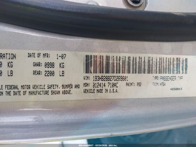 2007 DODGE CALIBER 1B3HB28B27D269801 Photo 8